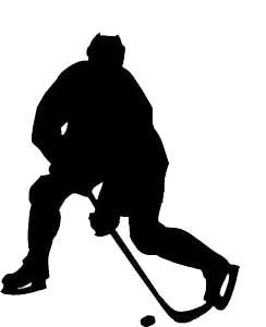silhouette of hockey player